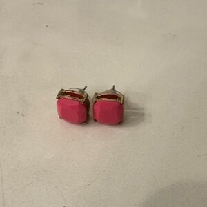 Kate Spade Vibrant Pink Earrings with Gold Accents
